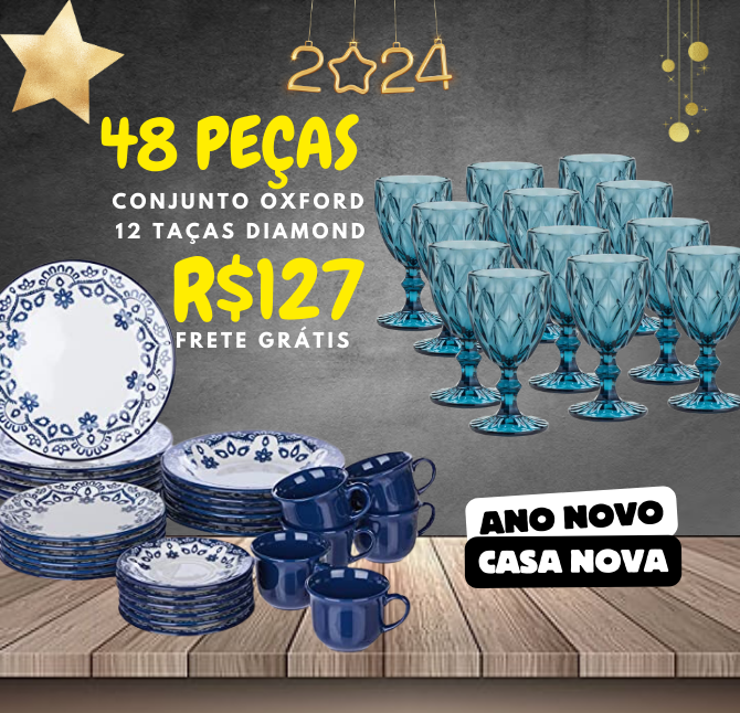 Conjunto de Jantar Americano Completo Diamond |  (SOMENTE HOJE) + [FRETE GRÁTIS + 69% OFF] SÓ HOJE PREÇO DE ANIVERSÁRIO |