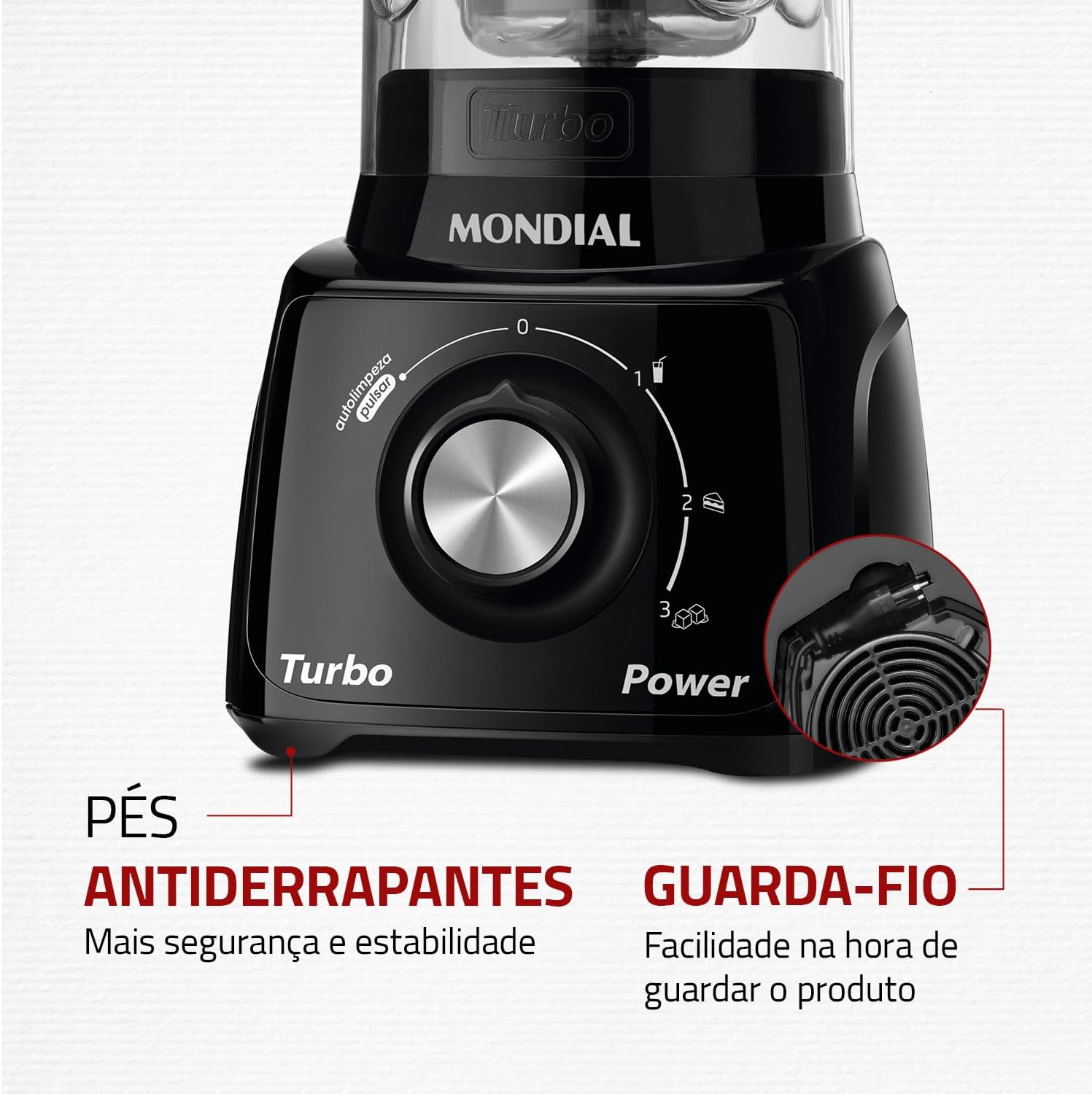 Liquidificador Turbo Power, Mondial, Preto, 550W, 110V - L-99 FB