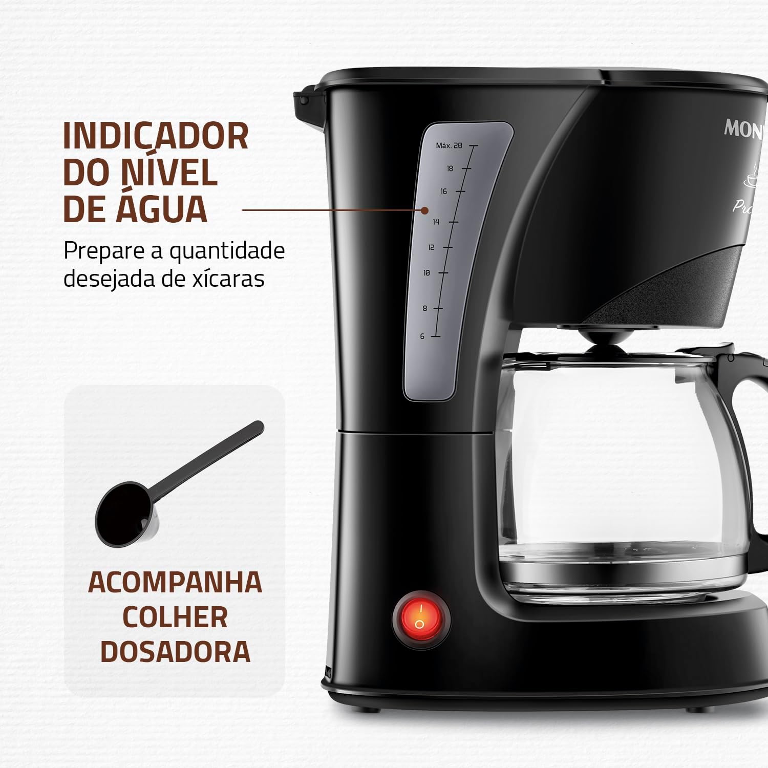 Cafeteira Elétrica Pratic 20X, Mondial, Preto, 600W, 220V - CN-01-20X