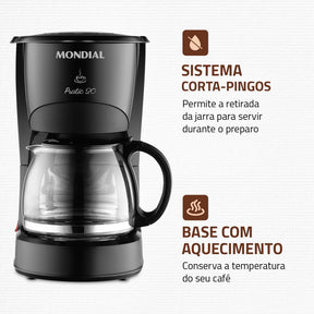 Cafeteira Elétrica Pratic 20X, Mondial, Preto, 600W, 220V - CN-01-20X