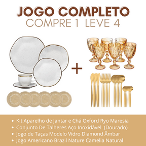 Jogo de Jantar Americano Diamond + Kit Jarra e Taças | (SOMENTE HOJE) + [FRETE GRÁTIS + 69% OFF] SÓ HOJE PREÇO DE ANIVERSÁRIO