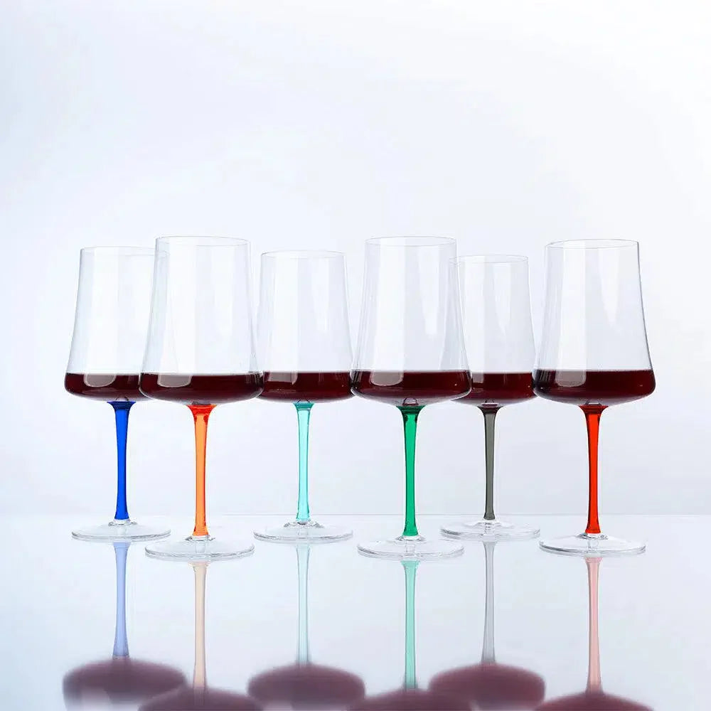 Kit Promocional: Linha Completa Sommelier Hastes Coloridas para Vinho e Espumante (12 Taças)