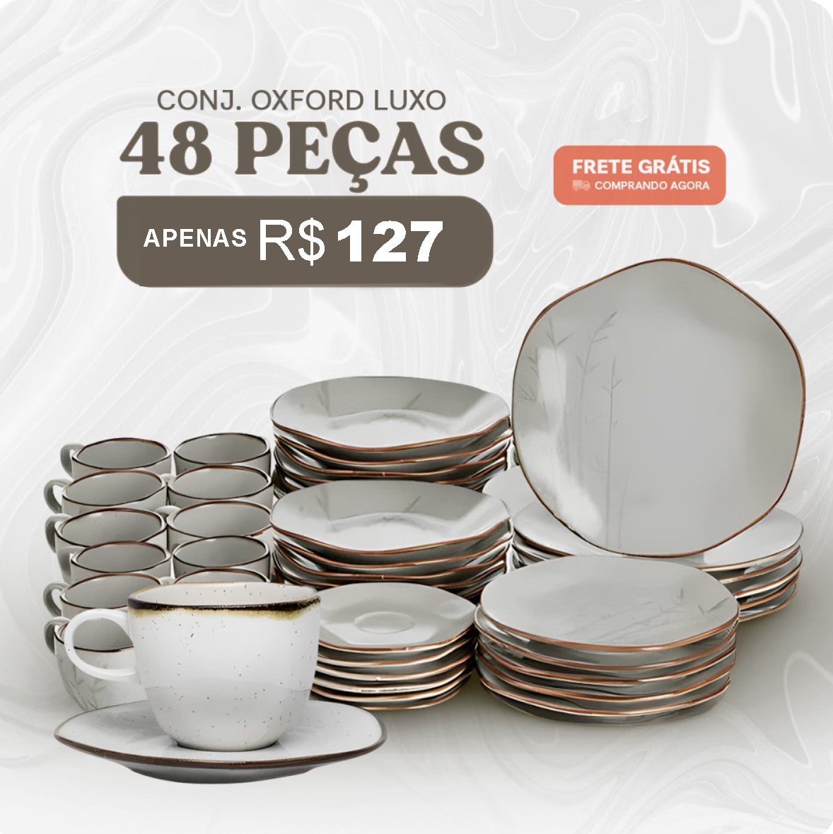 Peças de Jantar em Porcelana Conjunto de Luxo [PROMO SÓ HOJE]