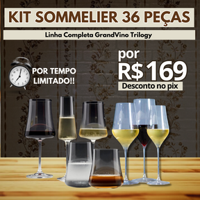 Kit Promocional Premium: Linha Taças em Cristal Sommelier para Vinho Tinto, Branco e Espumante