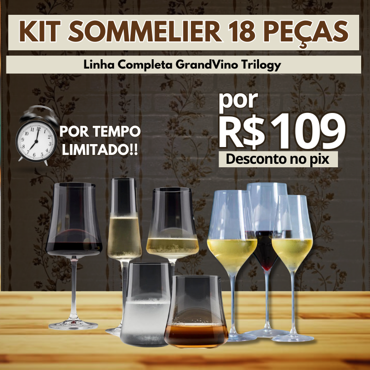 Kit Promocional Premium: Linha Taças em Cristal Sommelier Completo