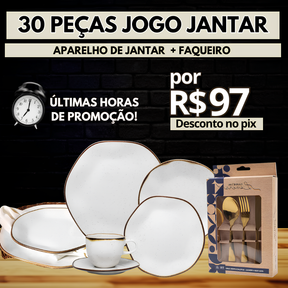 Jogo de Jantar Americano + Kit Talheres |  (SOMENTE HOJE) + [FRETE GRÁTIS + 69% OFF] SÓ HOJE PREÇO DE ANIVERSÁRIO