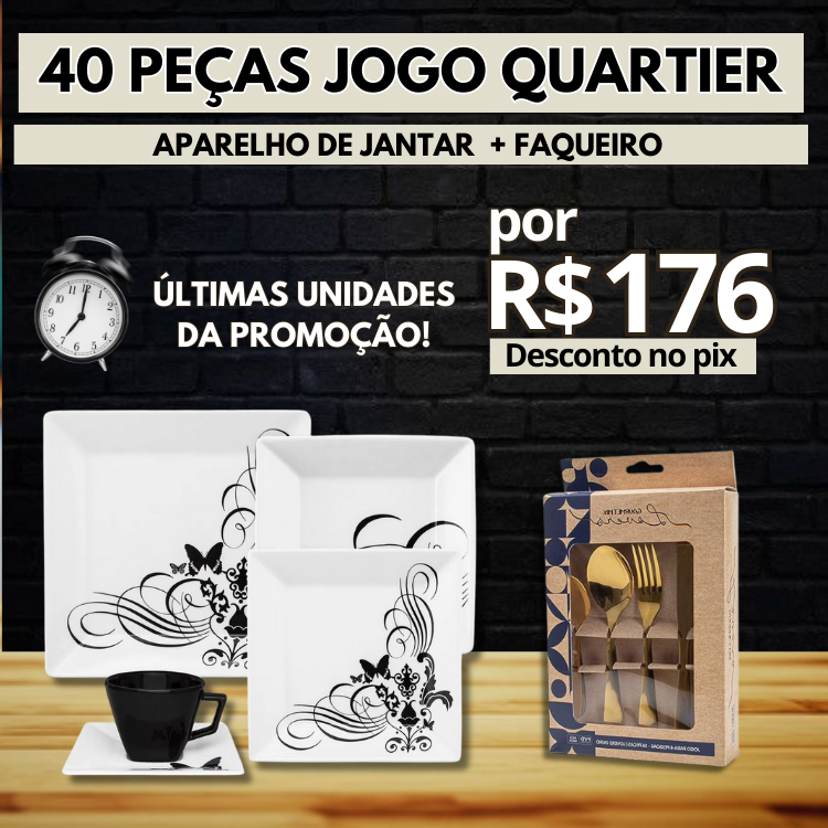 Aparelho de Jantar/Chá Quartier Tattoo Biona 40 Peças - Promoção 69% OFF