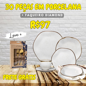 Jogo de Jantar Americano + Kit Talheres |  (SOMENTE HOJE) + [FRETE GRÁTIS + 69% OFF] SÓ HOJE PREÇO DE ANIVERSÁRIO