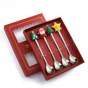 Kit de Talheres Temático - 4 Peças - Coleção Natal