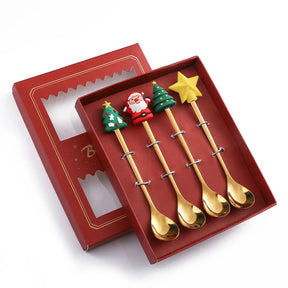 Kit de Talheres Temático - 4 Peças - Coleção Natal