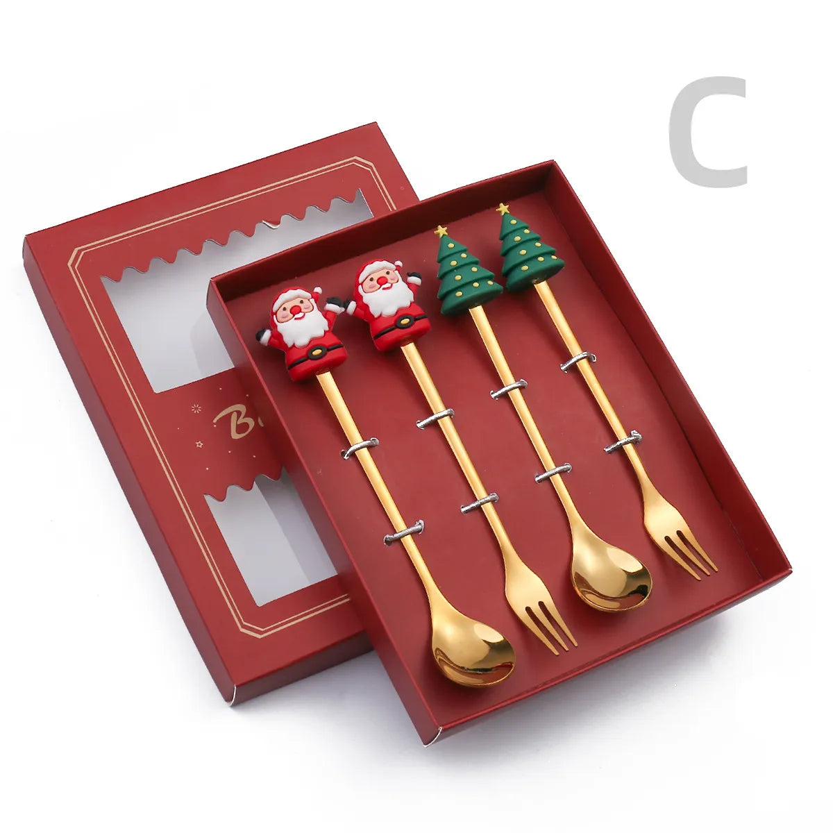 Kit de Talheres Temático - 4 Peças - Coleção Natal