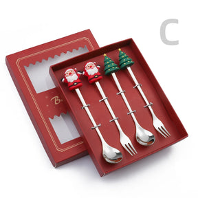 Kit de Talheres Temático - 4 Peças - Coleção Natal