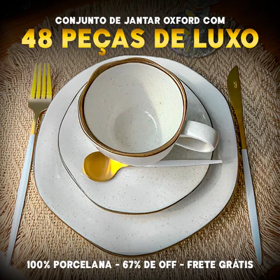 Peças de Jantar em Porcelana Conjunto de Luxo [PROMO SÓ HOJE]