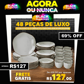 Peças de Jantar em Porcelana Conjunto de Luxo [PROMO SÓ HOJE]